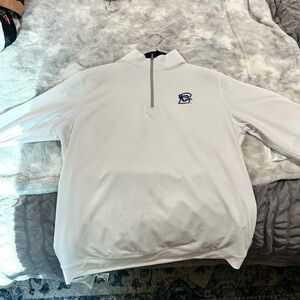 Peter Millar White Zip-Up Sweater